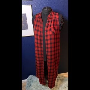 Mossimo Plaid Sleeveless Midi Dress L